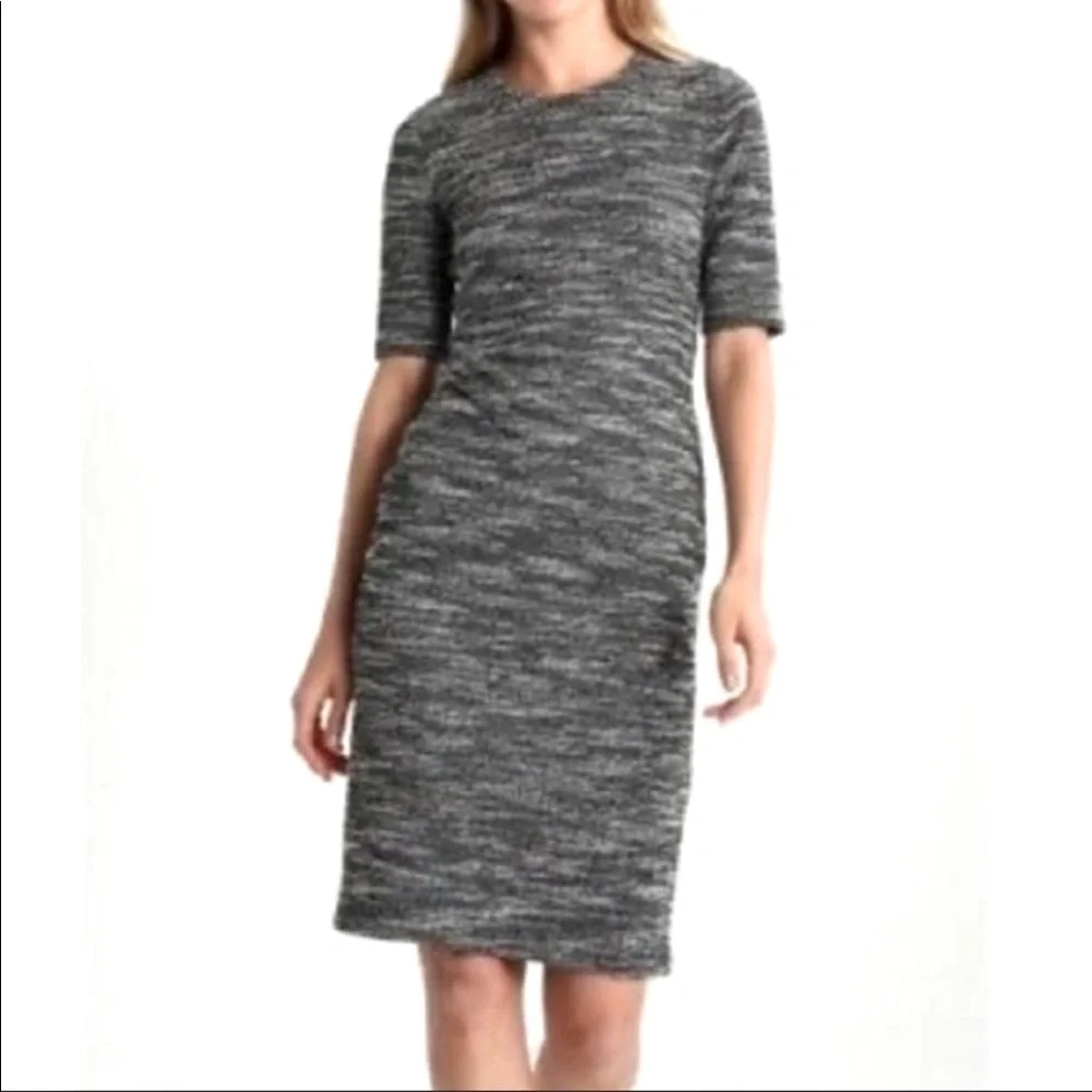 Banana Republic Women’s Boucle Tweed Textured Short Sleeve Midi Dress - Picture 6 of 7